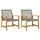 vidaXL Gartenstühle 2 Stk. Grau Poly Rattan und Akazienholz