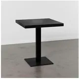 big möbel gmbh Bistrotisch 60x60 cm | dunkle Holzoptik | Gusseisen Gestell Gastro Tisch Quadratisch