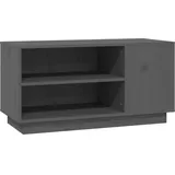 vidaXL TV-Schrank Grau 80x35x40,5 cm Massivholz Kiefer