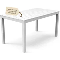 PROGARDEN Gartentisch 138 x 78 x 73 cm Weiß