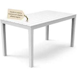 PROGARDEN Gartentisch 138 x 78 x 73 cm Weiß