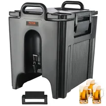 Vevor Heiß- und Kaltgetränkespender Getränkespender 37,6 L, LDPE Heiß- und Kaltwasserbrunnen Großer Getränkespender mit Zapfen für Kaffee, Kalte Milch, Wasser, Saft usw. Isolierkanne 1-2 Personen