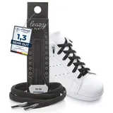 leazy flat Schnürsenkel, Schwarz, L: Bis 6 Ösen pro Seite, 1 Paar