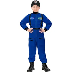 Blaues Astronauten Kostüm für Kinder - 128