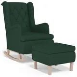 vidaXL Schaukelsessel mit Hocker 91 x 100 x 91 cm Dunkelgrün