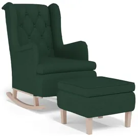 vidaXL Schaukelsessel mit Hocker 91 x 100 x 91 cm Dunkelgrün