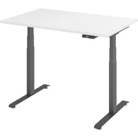Bümö Schreibtisch weiß, graphit Holzwerkstoff, Nachbildung, Rechteckig, 120x74x80 cm