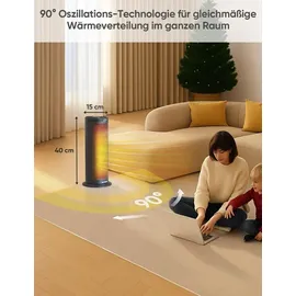 aktimeo Keramik Heizung Premium 2000 Watt, Schwarz