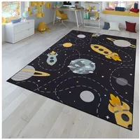 Kinderteppich Rutschfester Teppich Kinderzimmer Spielteppich Mädchen Jungen, TT Home, quadratisch, Höhe: 4 mm blau|gelb|grau