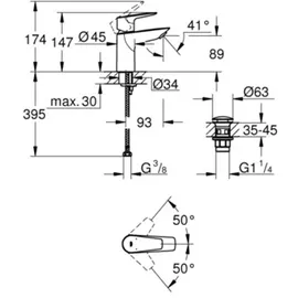 Grohe Start Edge Waschtischarmatur Chrom