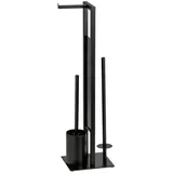 Wenko WC-Garnitur Rivalta schwarz matt Holz, 1 St.