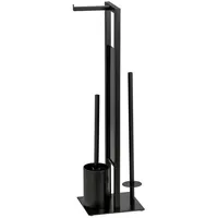 Wenko WC-Garnitur Rivalta schwarz matt Holz, 1 St.