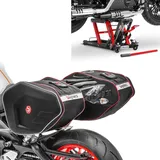 Set: Hebebühne Midlift L passend für Chopper / Custombike bis 680 kg rot ConStands mit Seitentaschen RF4 50-70L Volumen CB38659