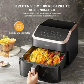 Midea Heißluftfritteuse MF-CY85K schwarz/roségold