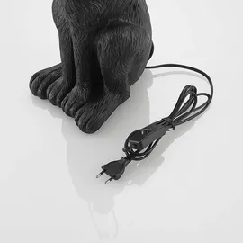LINDBY Lindby, Lorentina Stoff-Tischlampe, Hase, schwarz, Schwarz, gold