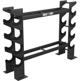 GORILLA SPORTS® Hantelständer - 8 Ablagen, 2 Ebenen, bis 300 kg, aus Stahl, Robust, Schwarz - Hantelablage, Dumbbell Rack, Stand, Kurzhantelständer, Kurzhantelablage, Hantelhalter für Kurzhantel