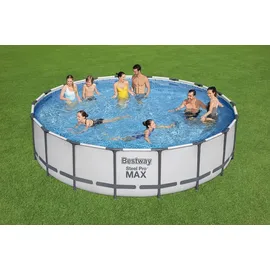 BESTWAY Steel Pro Max Frame Pool Set 549 x 122 cm lichtgrau inkl. Filterpumpe
