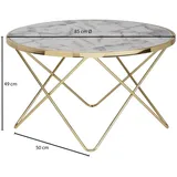 KADIMA DESIGN Marmor-Optik Couchtisch, filigranes Metallgestell in Gold, großer Wohnzimmertisch, pflegeleicht.