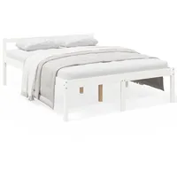 vidaXL Seniorenbett Weiß 150x200 cm Massivholz Kiefer