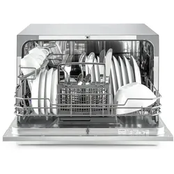 Klarstein Havasia UV 6 Geschirrspüler UV-Licht freistehend 1380W Silber-Metallic