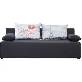 exxpo - sofa fashion 3-Sitzer EXXPO - SOFA FASHION "Tabou Paris Schlafsofa mit Stauraum", bunt (anthrazit, rot), B:193cm H:88cm T:85cm, Sofas, mit Schlaffunktion und Bettkasten, inkl. loser Zier- und Rückenkissen