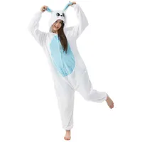 Katara Partyanzug Bauernhoftiere Jumpsuit Kostüm für Erwachsene S-XL, Karneval - Kostüm, Kigurumi - Hase blau-weiß S (145-155cm) blau