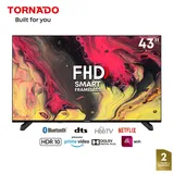 Tornado LINUX Smart TV 43 Zoll FHD, Rahmenlos, mit integriertem Receiver