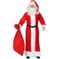 Foxxeo Premium Weihnachtsmann Kostüm mit Mantel für Herren - Größe M-L
