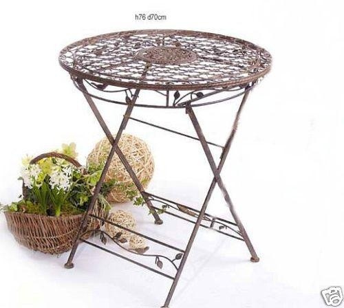 Denk Tisch "Avis" Klapptisch aus Metall 1850 Schmiedeeisen Gartentisch Gartenmöbel