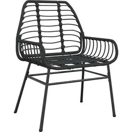 vidaXL 5-teiliges Garten-Esszimmerset aus schwarzem Polyrattanglas