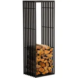 deluke Kaminholzregal Metall 40 x 50 x 150 cm Schwarz