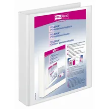 Veloflex 10 VELOFLEX VELODUR® Präsentationsringbücher 2-Ringe weiß 4,0 cm DIN A4