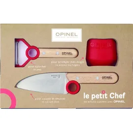 Opinel Le petit Chef Kinder Kochmesser-Set, rot/natur/silber, 3-teilig (1 Set)