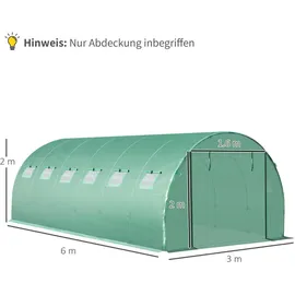 Outsunny Polyethylenfolie,, Grün, Kunststoff, 200x200x600 cm, Gartenzubehör, Hochbeete