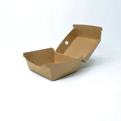 emissimo Kraftkarton mit hohem Klappdeckel für Mini Burger und Chicken Nuggets I Größe S  50 Stück