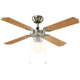 EGLO LED 106,6 cm Deckenventilator Braun/Weiß