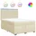 vidaXL Boxspringbett mit Matratze Creme 160x200 cm Stoff
