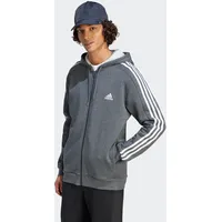 Adidas Herren, Essentials Fleece 3-Stripes Full-Zip Hoodie, Grey heather), 4XL,