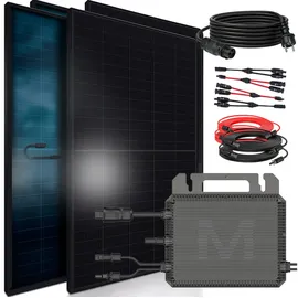 sunniva Balkonkraftwerk Full Black Bifazial 800 W inkl. 4 x 460 W N-Typ Glas-Glas Bifacial Module