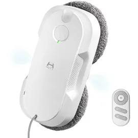 Hutt DDC56 Fensterputzroboter Doppelstrahl mit Ultraschall Sprühfunktion, Elektrischer Fensterputzer Fernbedienung mit Doppelter Wassertank Tank, Fensterkantenerkennung