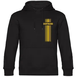 multifanshop Kapuzen Sweatshirt - Dortmund - Streifen - Druck gelb - Hoodie