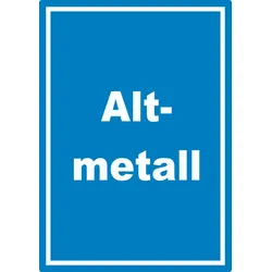 HB-Druck Altmetall Mülltrennung Aufkleber mit Text A6 (105x148mm)