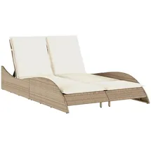 vidaXL Sonnenliege Doppelliege 114 x 205 x 73 cm Beige