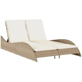 vidaXL Sonnenliege Doppelliege 114 x 205 x 73 cm Beige