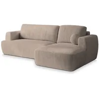 Masseno Ecksofa, Beige, Holz, 3-Sitzer, L-Form,L-Form, 246x148 cm, Wohnzimmer, Sofas & Couches, Wohnlandschaften, Ecksofas