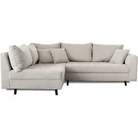 Best Mobilier Rune, Ecksofa, Grau, 4 Sitz(e), Rune, Samt, Holz - Grau