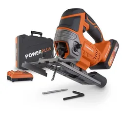VARO POWDP25310 Set Powerplus Akku Stichsäge 20V mit Zubehör Batterie und Ladegerät