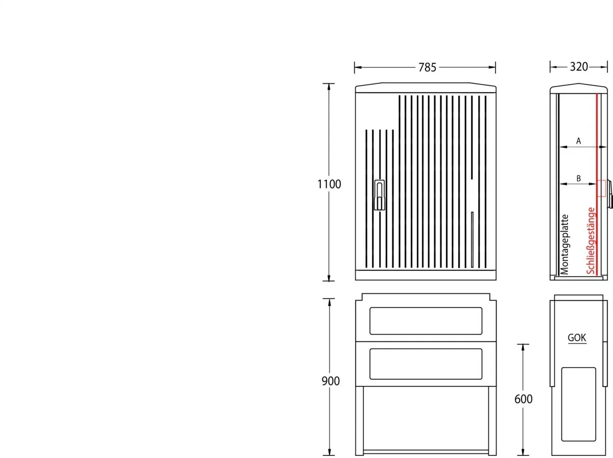 uesa Normschrank IP44 A100-M-1100
