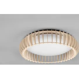 Trio Monte 1 LED Deckenleuchte 60 cm Holz Kunststoff weiß