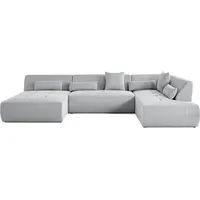 Lisa Design Onyx - wohnlandschaft modularen rechten Winkel - 7 Sitzplätze - aus 3D-Mesh-Gewebe , Hellgrau - Hellgrau
